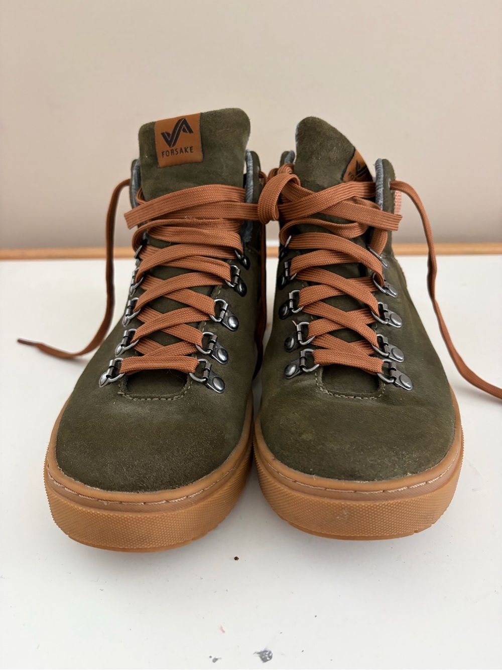 Women’s Forsake Green Suede High-Top Sneaker Boots with Brown Accents Size 7 - Picture 3 of 10